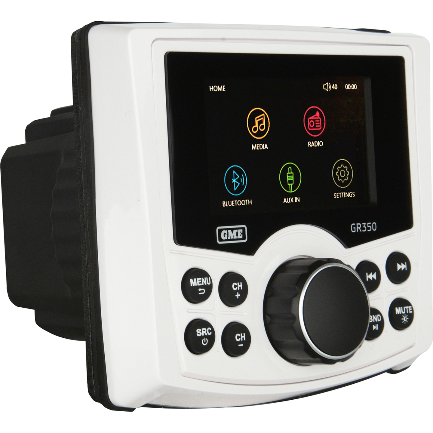 GME AM/FM IP54 Compact Marine Stereo with Bluetooth - White