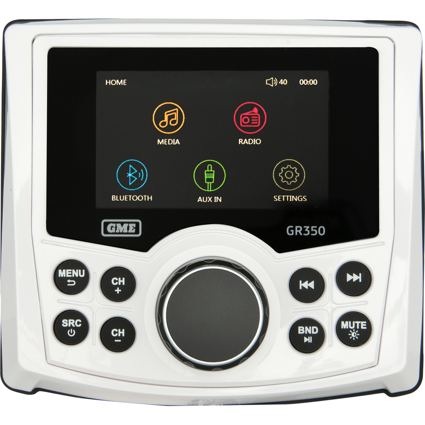 GME AM/FM IP54 Compact Marine Stereo with Bluetooth - White